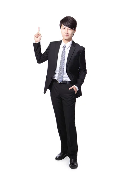 アジア系のビジネスマン立っている完全な長さ — ストック写真