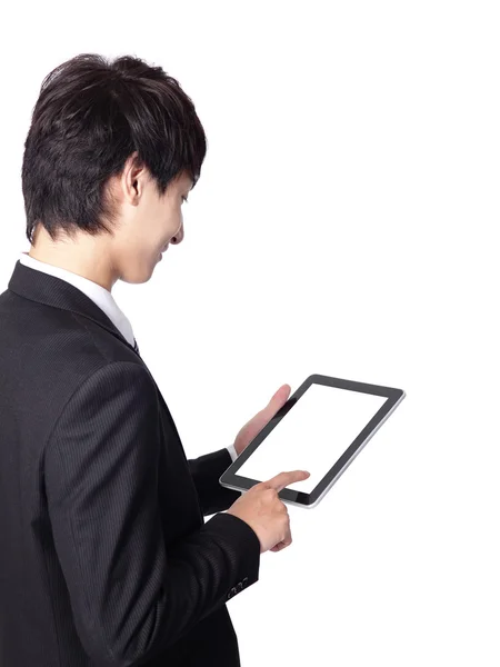 Business man using touch pad — Stock Photo, Image