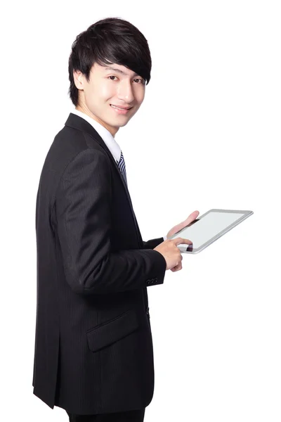 Homem de negócios usando touch pad — Fotografia de Stock