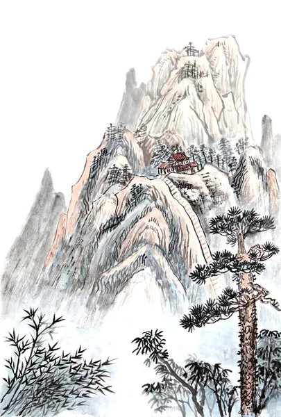 Κινεζική ζωγραφική από ορεινής — Φωτογραφία Αρχείου