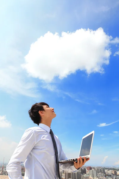 Affärs- och cloud computing koncept — Stockfoto