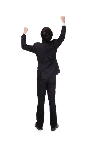 Back view of arms raised business man Royalty Free Stock Photos