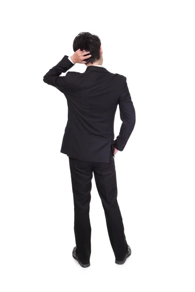 Back pose of a business person thinking — Stock Photo, Image