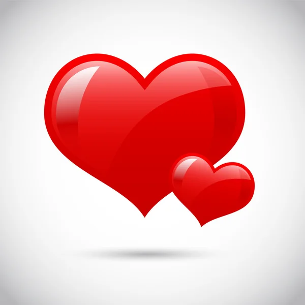 Corazón de amor rojo — Vector de stock