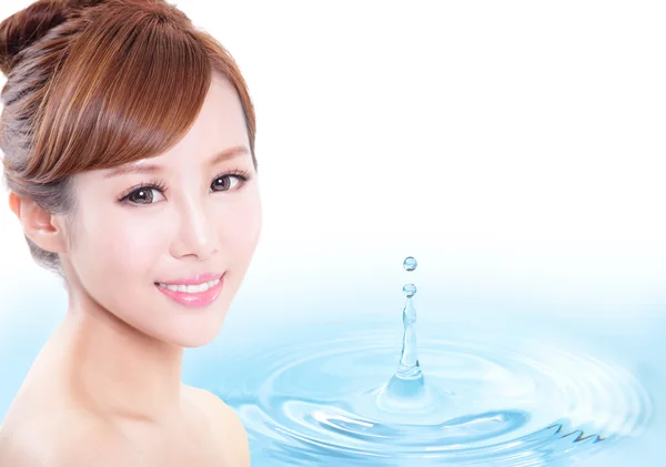 Skin care woman face with smile — Stock Photo, Image