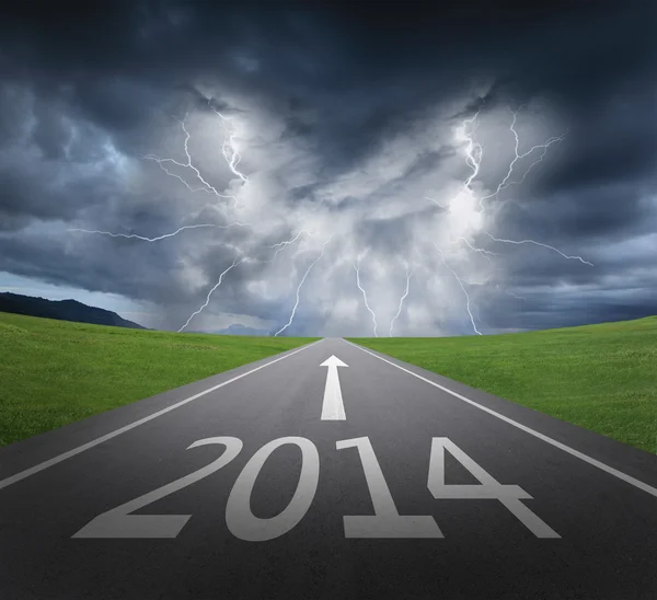 Danger to 2014 new year concept — Stock Photo, Image