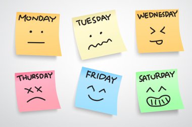 a week face expression clipart