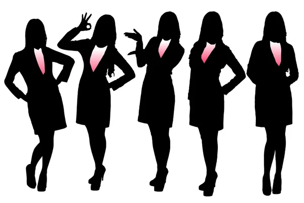 Σιλουέτες των γυναίκα των επιχειρήσεων — Διανυσματικό Αρχείο