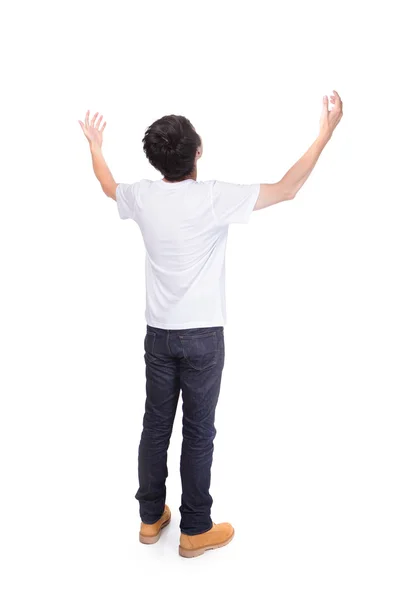 Young man carefree outstretched arms — Stock Photo, Image