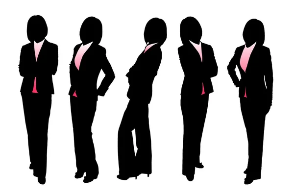 Silhouettes de femme d'affaires — Image vectorielle