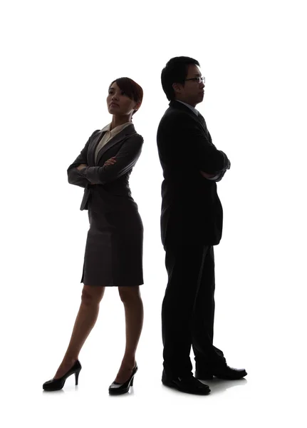 Silhouettes of Business team — Stock Photo, Image