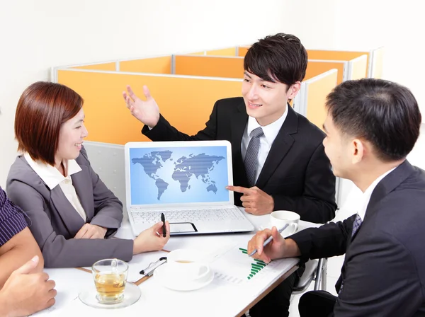 Globe business meeting — Stock Photo, Image