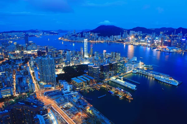 Hong kong vista notturna — Foto Stock