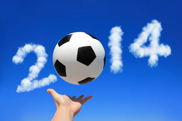 Soccer with sky — Stock Photo, Image