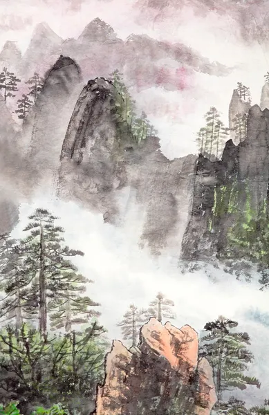 Традиційної китайської живопису, краєвид — стокове фото