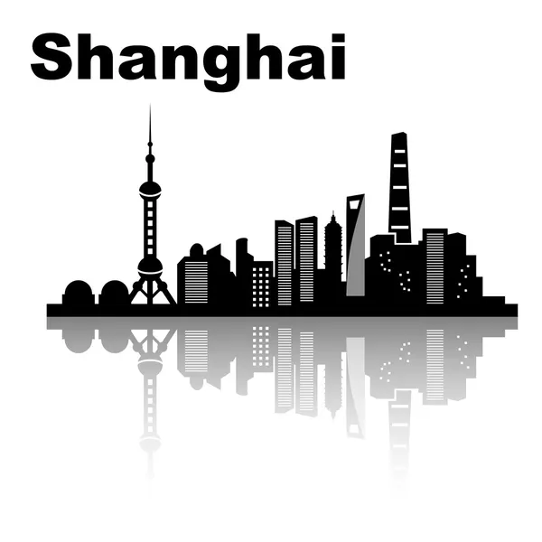 Skyline von Shanghai — Stockvektor