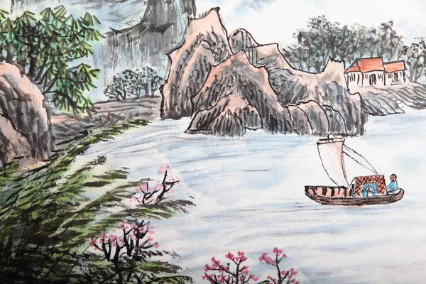 Традиционная китайская живопись — стоковое фото