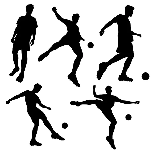 Silhouet van voetbal football-speler — Stockvector