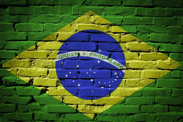 Bandera de Brasil en pared — Foto de Stock