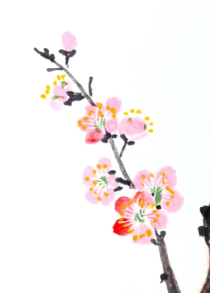 梅の花の花の中国絵画 — ストック写真