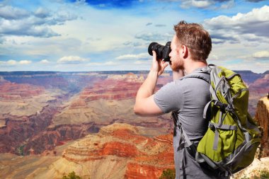 Grand Canyon travel Young man clipart