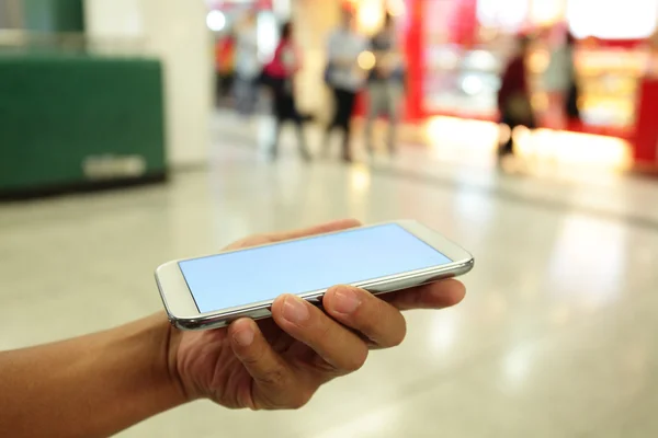 Man hand holding smart phone — Stock Photo, Image