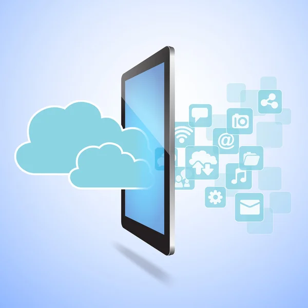 Concetto di social media e cloud computing — Vettoriale Stock