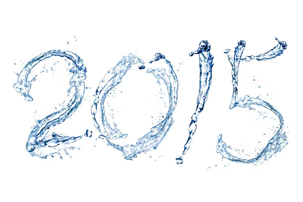 Happy New Year 2015 by water drop — Stock Photo, Image