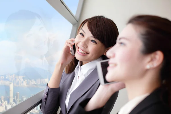 Business women speaking phone — Stock Photo, Image