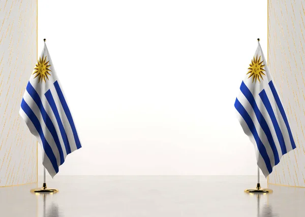 Grenze Mit Der Nationalflagge Uruguays Template Elemente Für Ihr Zeugnis — Stockfoto