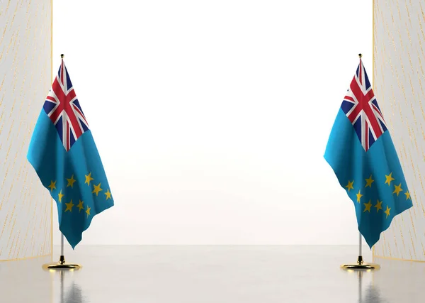 Frontière Faite Avec Drapeau National Tuvalu Éléments Modèle Pour Votre — Photo