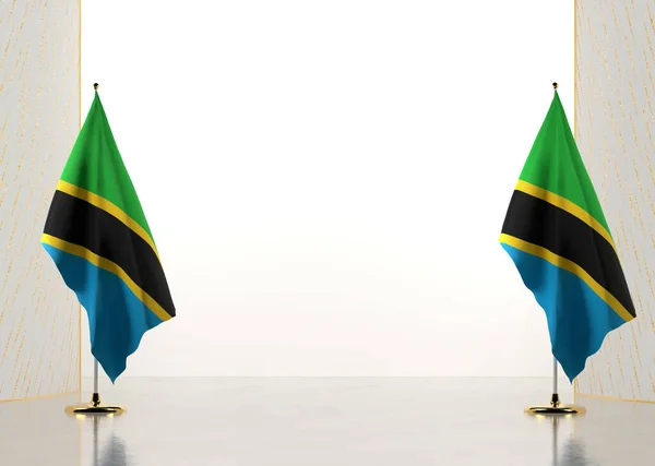 Gräns Med Tanzanias Nationella Flagga Mall Element För Ditt Certifikat — Stockfoto