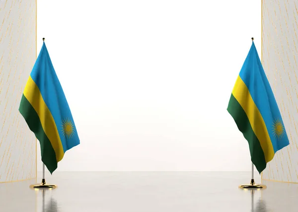Gräns Med Rwandas Nationella Flagga Mall Element För Ditt Certifikat — Stockfoto