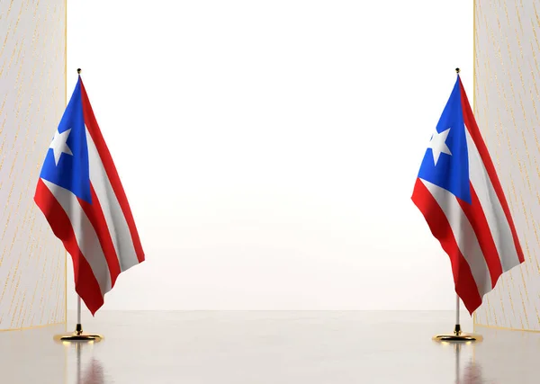 Confine Con Bandiera Nazionale Porto Rico Elementi Modello Certificato Diploma — Foto Stock