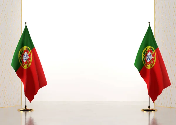 Sınır Portekiz Ulusal Bayrağıyla Yapıldı Diploman Sertifikan Için Şablon Elementleri — Stok fotoğraf
