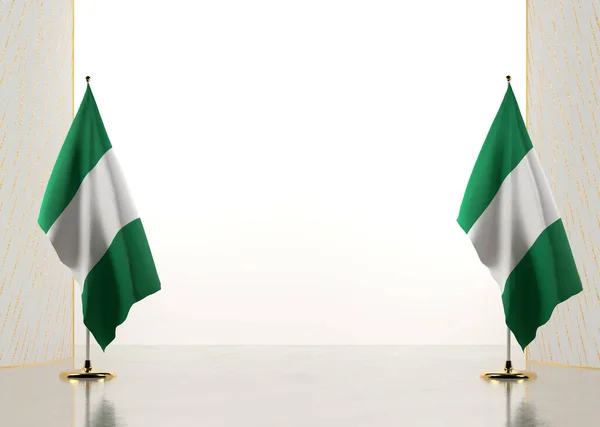 Frontière Faite Avec Drapeau National Nigeria Éléments Modèle Pour Votre — Photo