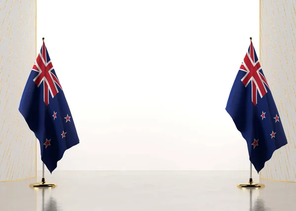 Frontera Hecha Con Bandera Nacional Nueva Zelanda Elementos Plantilla Para — Foto de Stock