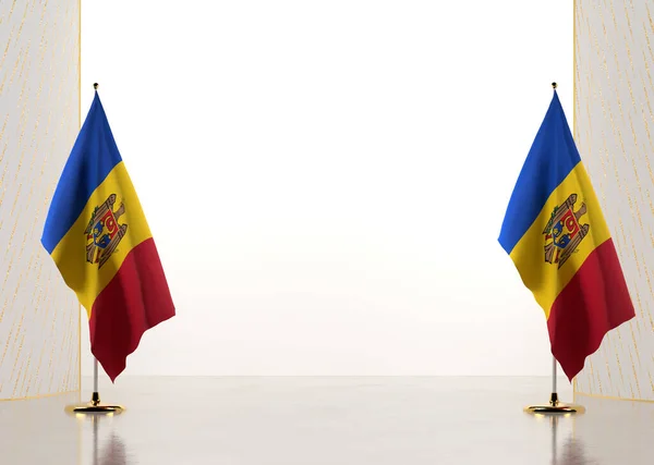 Grens Met Nationale Vlag Van Moldavië Sjabloon Elementen Voor Certificaat — Stockfoto