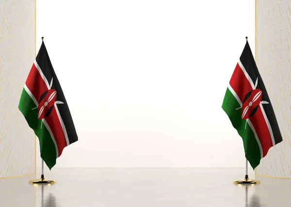 Gräns Mot Kenyas Nationella Flagga Mall Element För Ditt Certifikat — Stockfoto