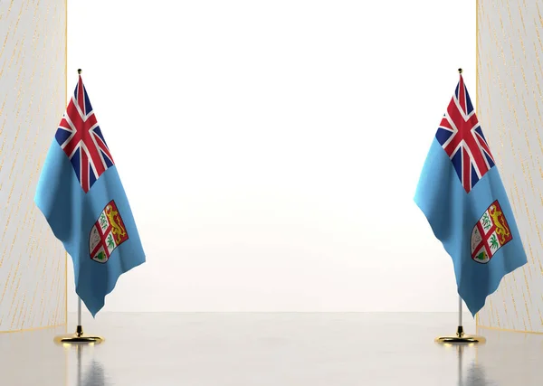 Frontière Avec Drapeau National Des Fidji Éléments Modèle Pour Votre — Photo