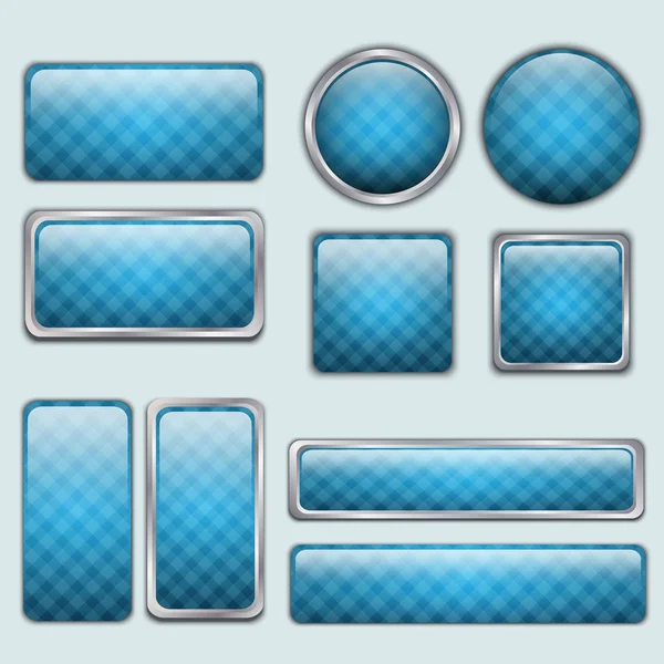 Boutons web bleu brillant — Image vectorielle