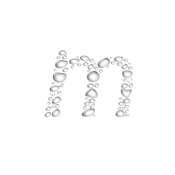 Water drops Alphabet M — Stock Vector