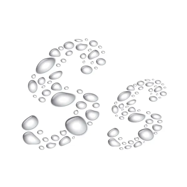 Water drops Alphabet Ss — Stock Vector