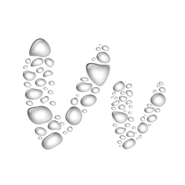 Waterdruppels alfabet vv — Stockvector