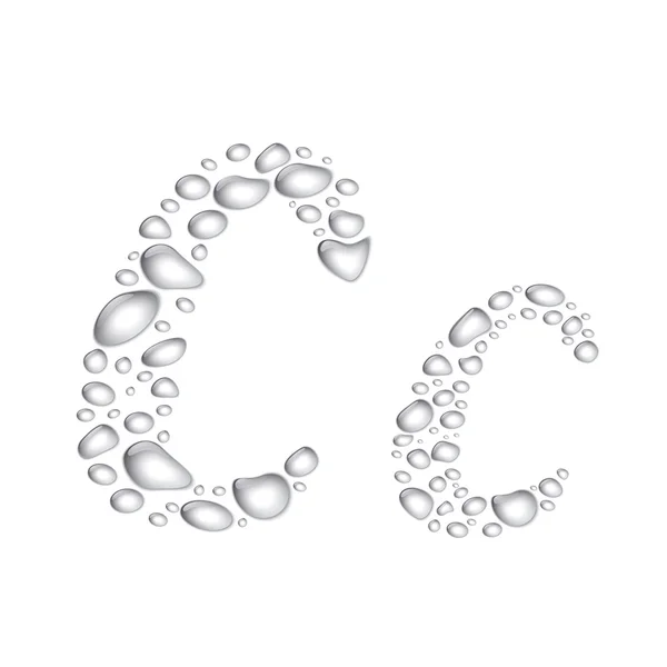 Water drops Alphabet Cc — Stock Vector