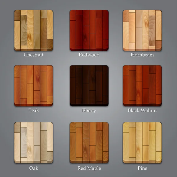 Set of wood icons — Stock Vector