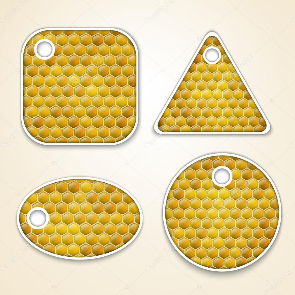 Vector honey combs labels