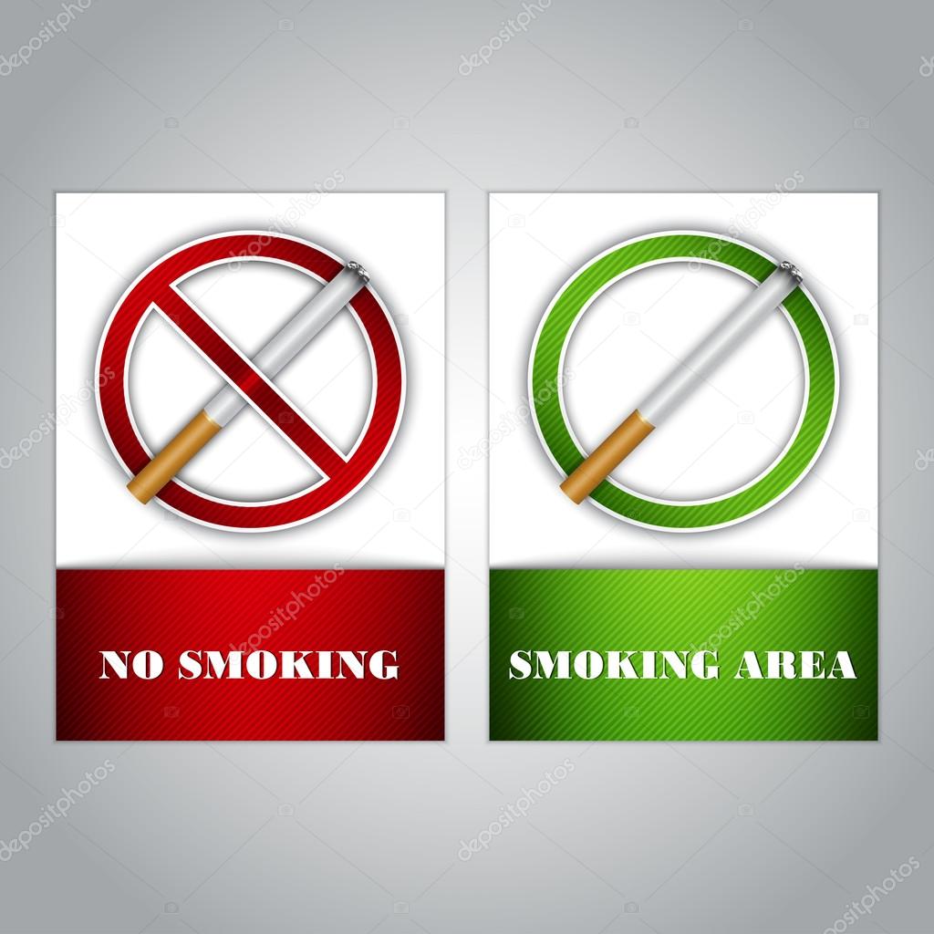 No smoking and Smoking area signs