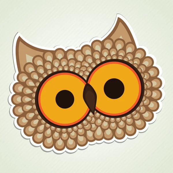 Cartoon owl sticker — Stock Vector