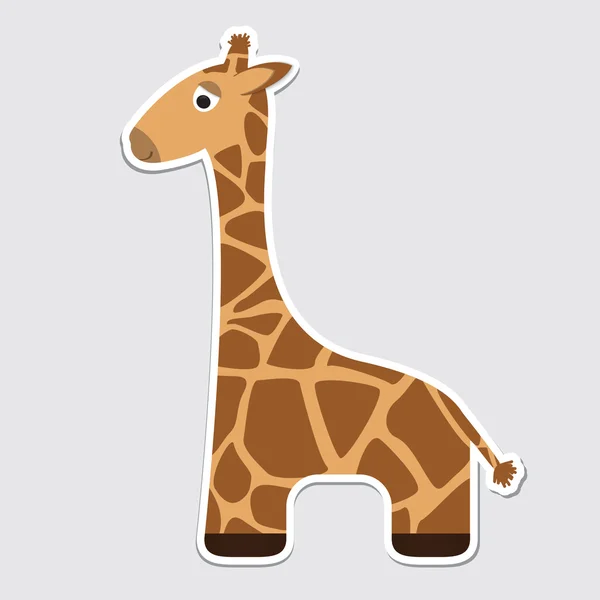 Karikatür zürafa sticker — Stok Vektör